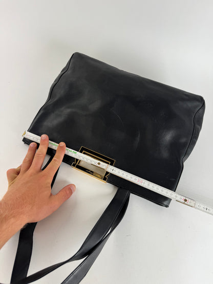 Sac vintage en cuir noir Salvatore Ferragamo
