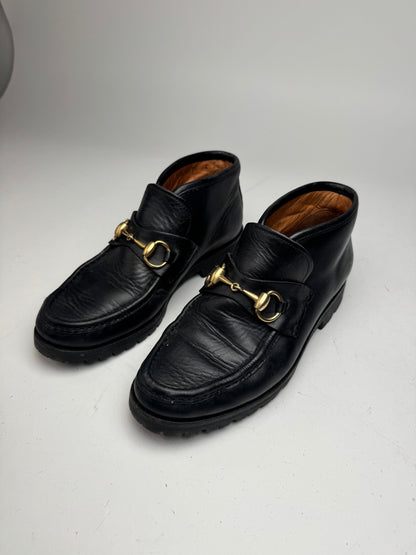 Vintage Gucci Leather Horsebit boots black EU36