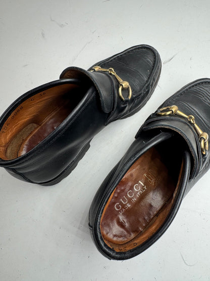 Vintage Gucci Leather Horsebit boots black EU36