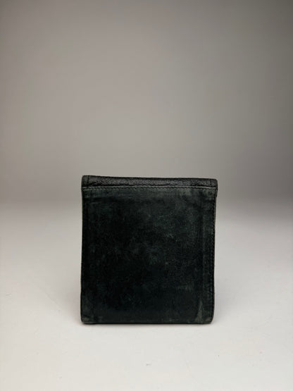 Vintage Dior Snake Emblossed Leather Wallet Black