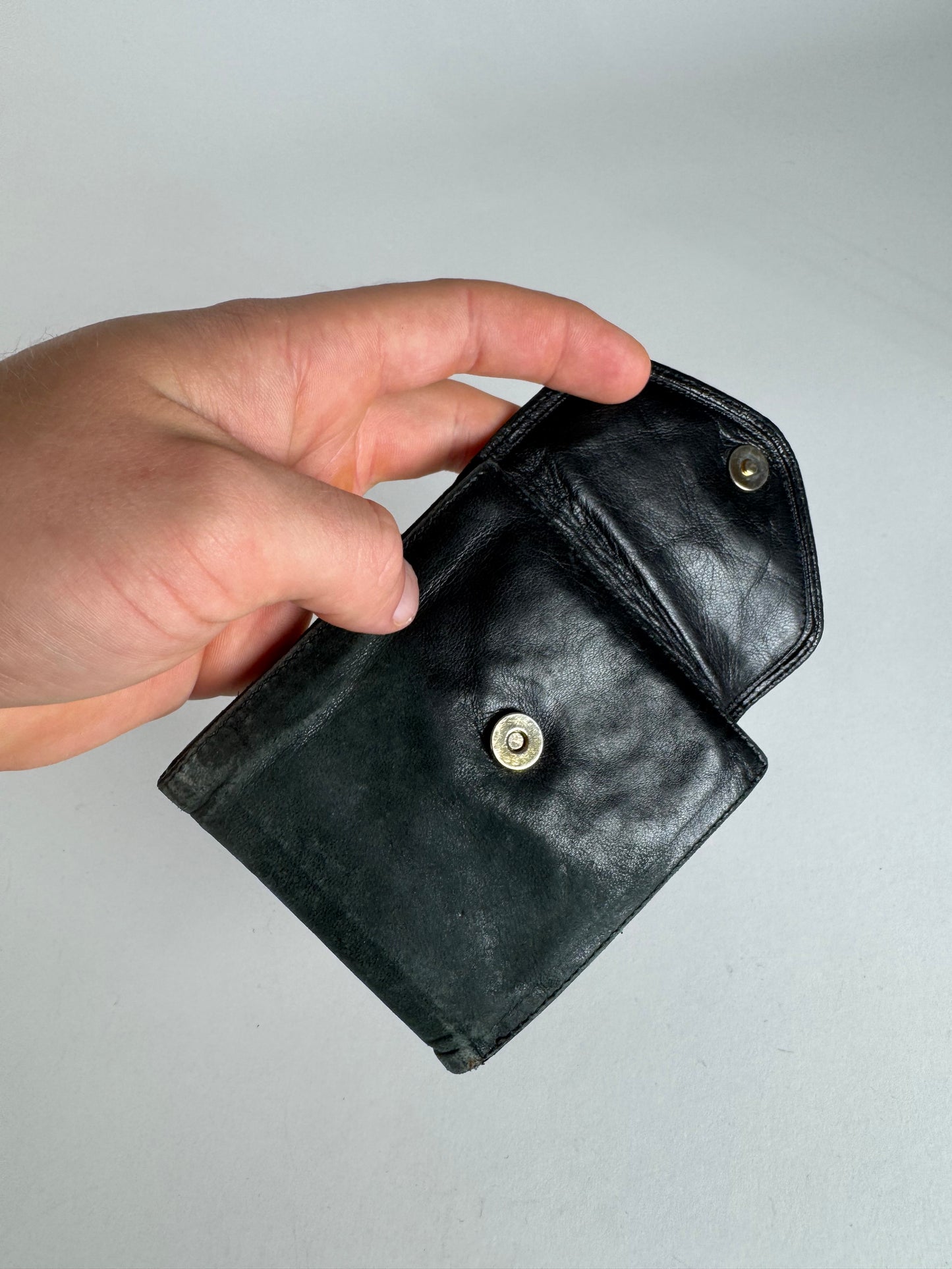 Vintage Dior Snake Emblossed Leather Wallet Black