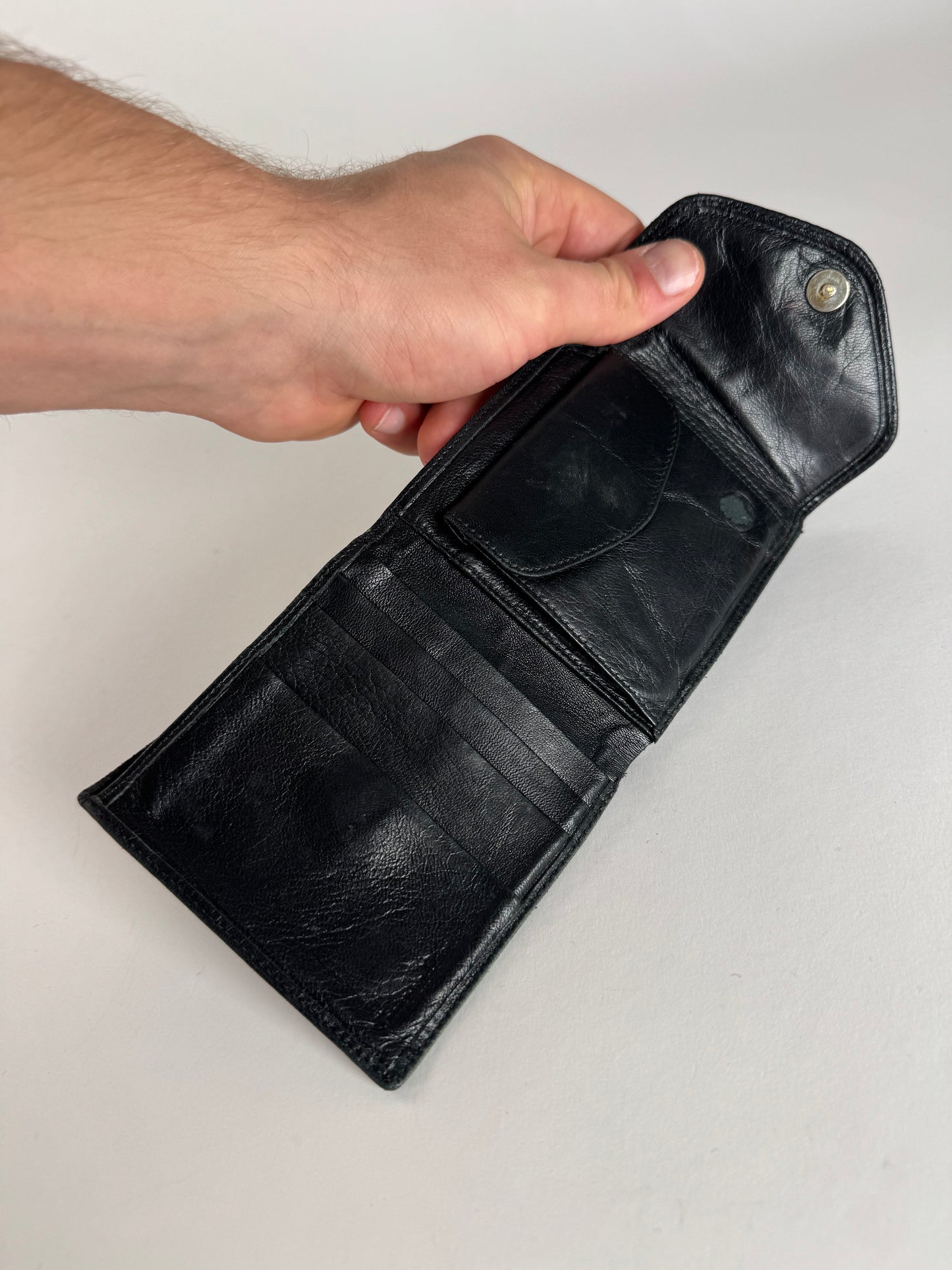 Vintage Dior Snake Emblossed Leather Wallet Black