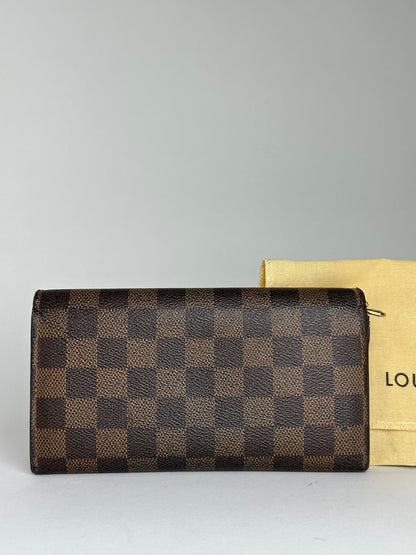 Vintage Louis Vuitton Damier Ebene Canvas Wallet Brown Beige