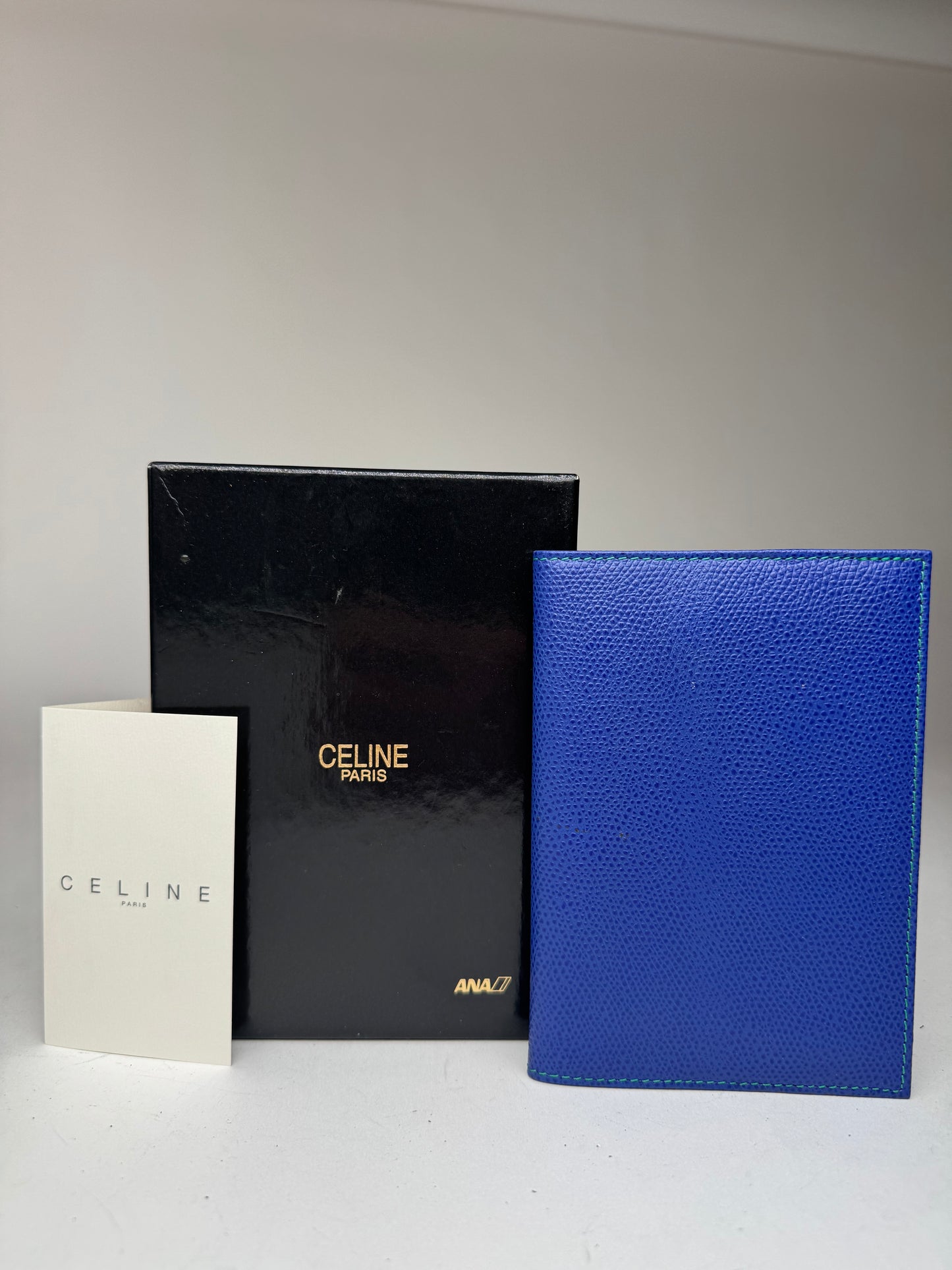 Vintage Celine Paris leather Card Holder / ID holder blue