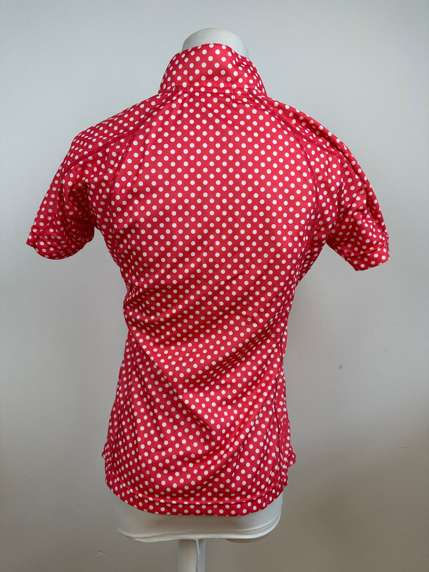 Vintage Courreges Polka Dot Polo Shirt Red White M