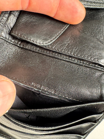 Vintage Dior Snake Emblossed Leather Wallet Black