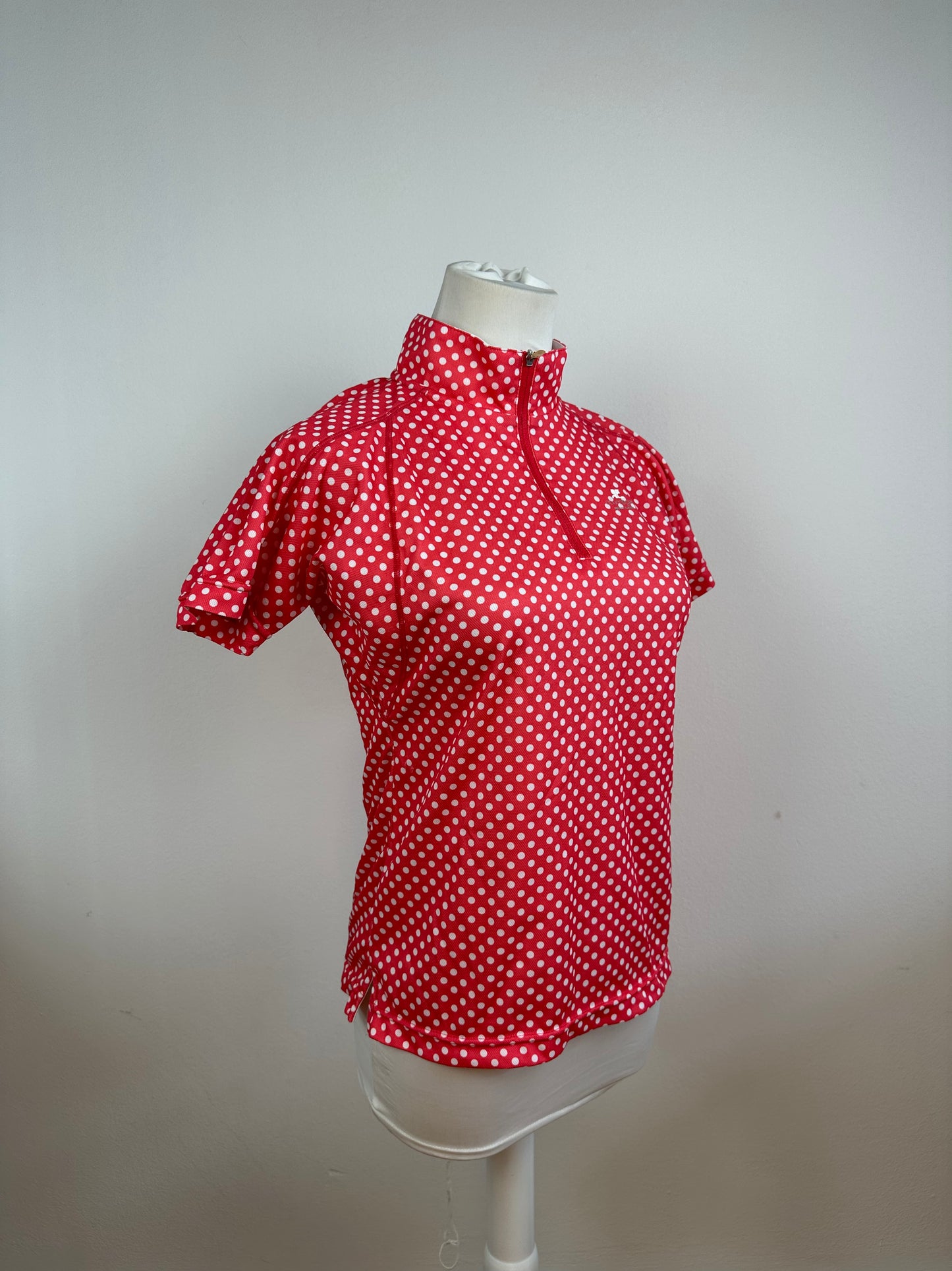 Vintage Courreges Polka Dot Polo Shirt Red White M