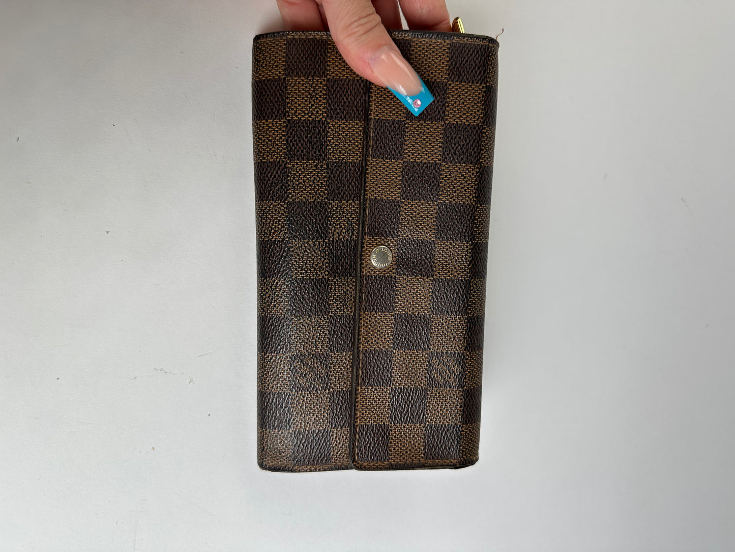 Vintage Louis Vuitton Damier Ebene Canvas Wallet Brown Beige