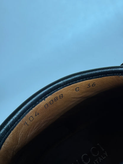 Vintage Gucci Leather Horsebit boots black EU36