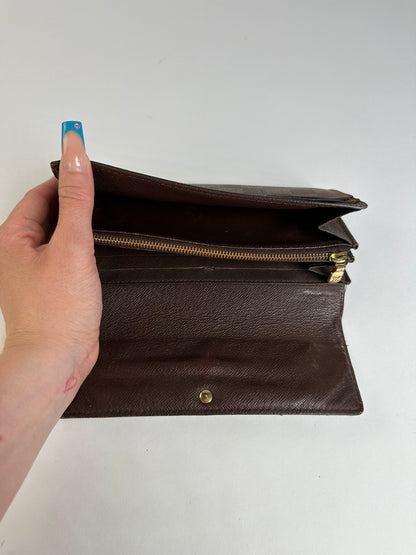 Vintage Louis Vuitton Damier Ebene Canvas Wallet Brown Beige