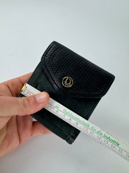 Vintage Dior Snake Emblossed Leather Wallet Black