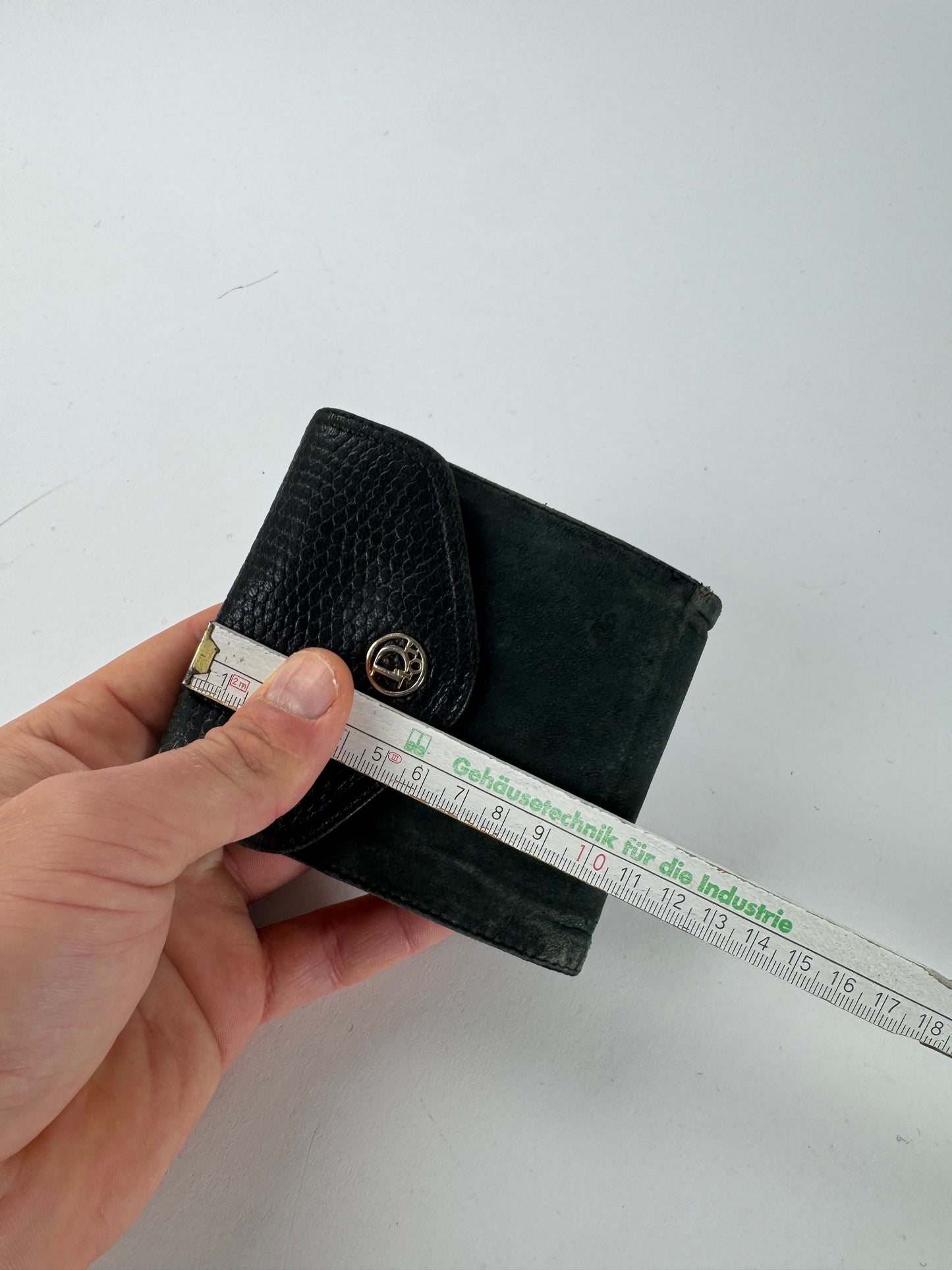 Vintage Dior Snake Emblossed Leather Wallet Black