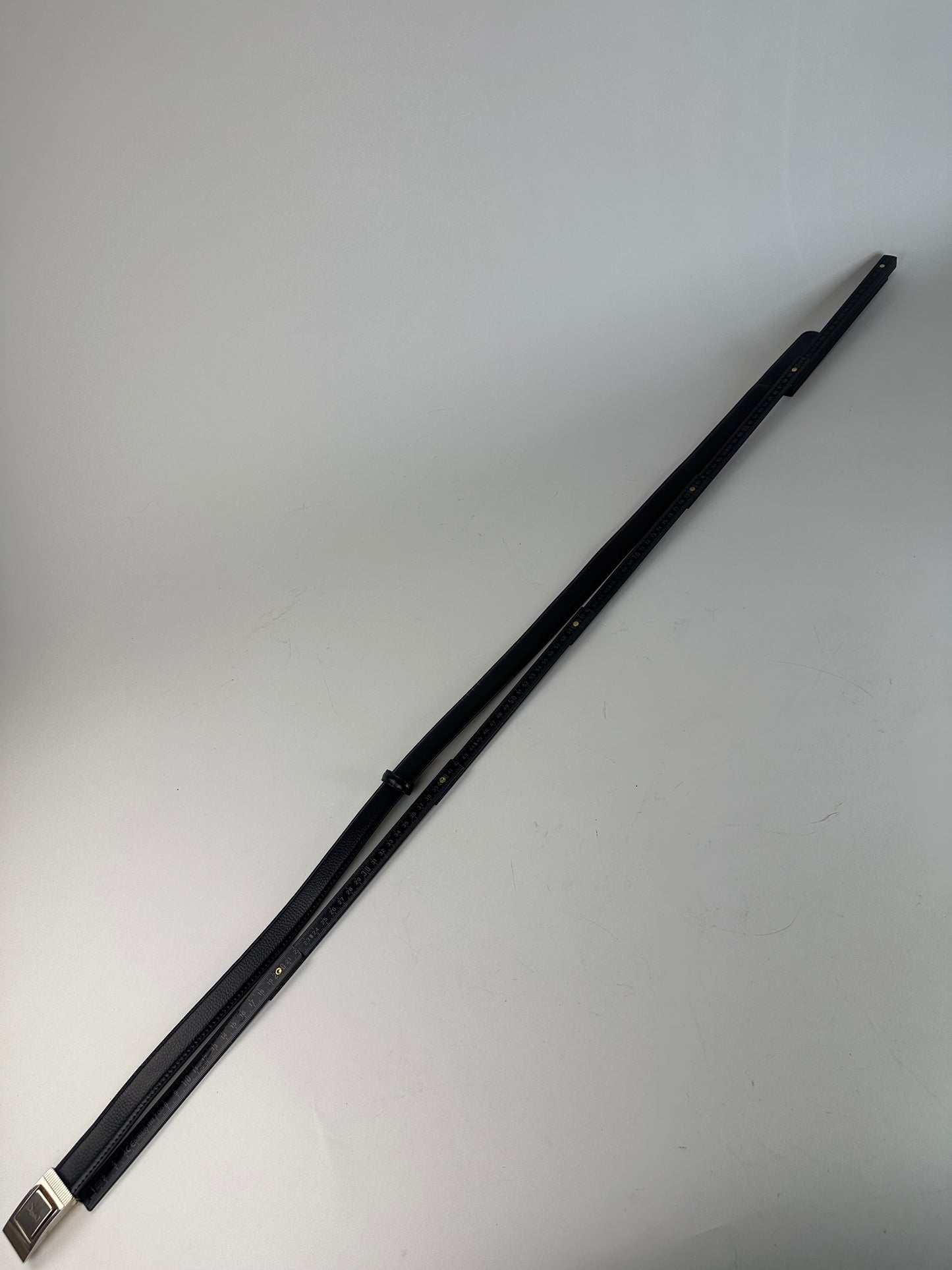 Vintage Yves Saint Laurent Snake Emblossed Leather Belt Black