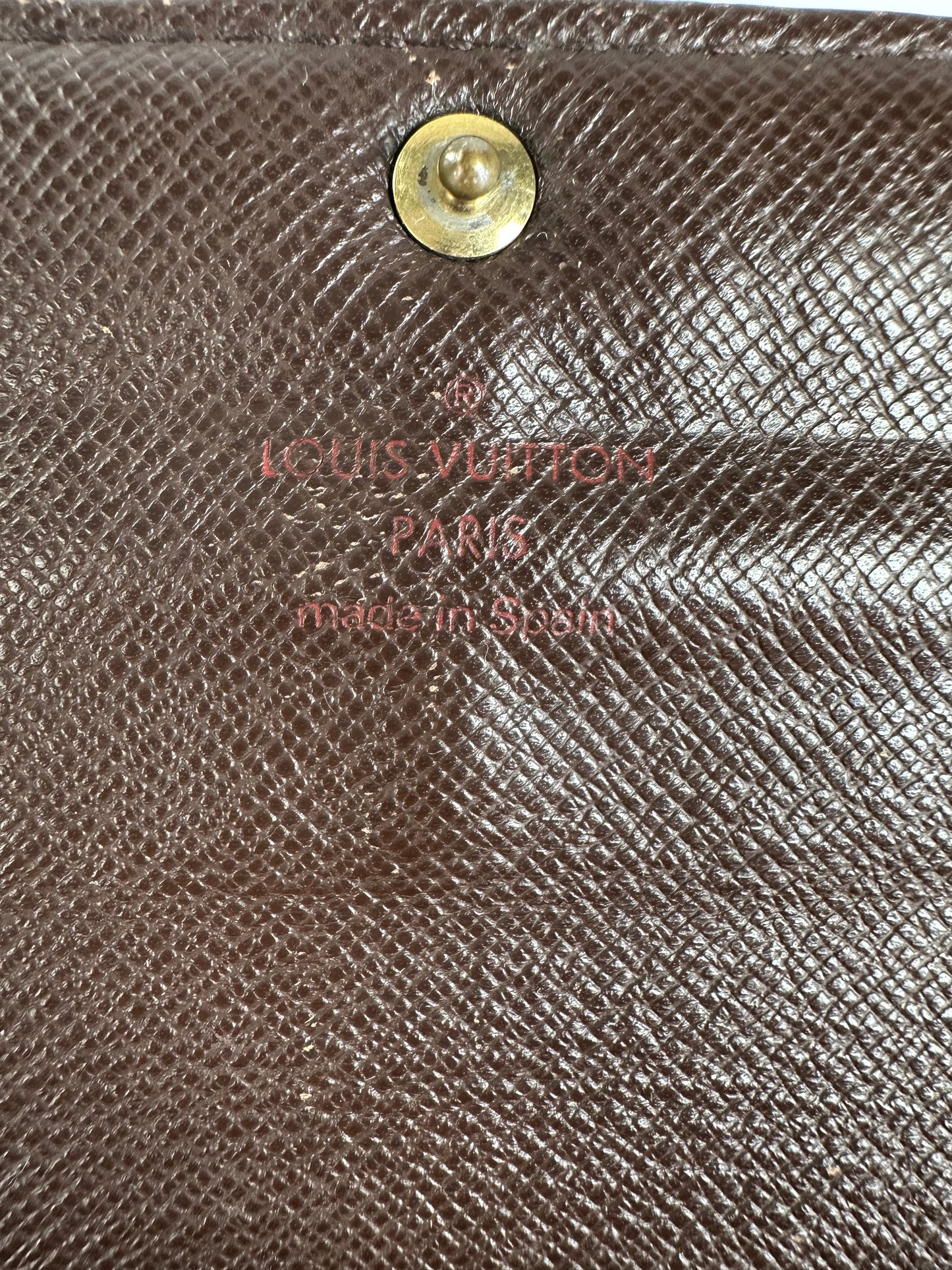 Vintage Louis Vuitton Damier Ebene Canvas Wallet Brown Beige