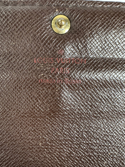 Vintage Louis Vuitton Damier Ebene Canvas Wallet Brown Beige