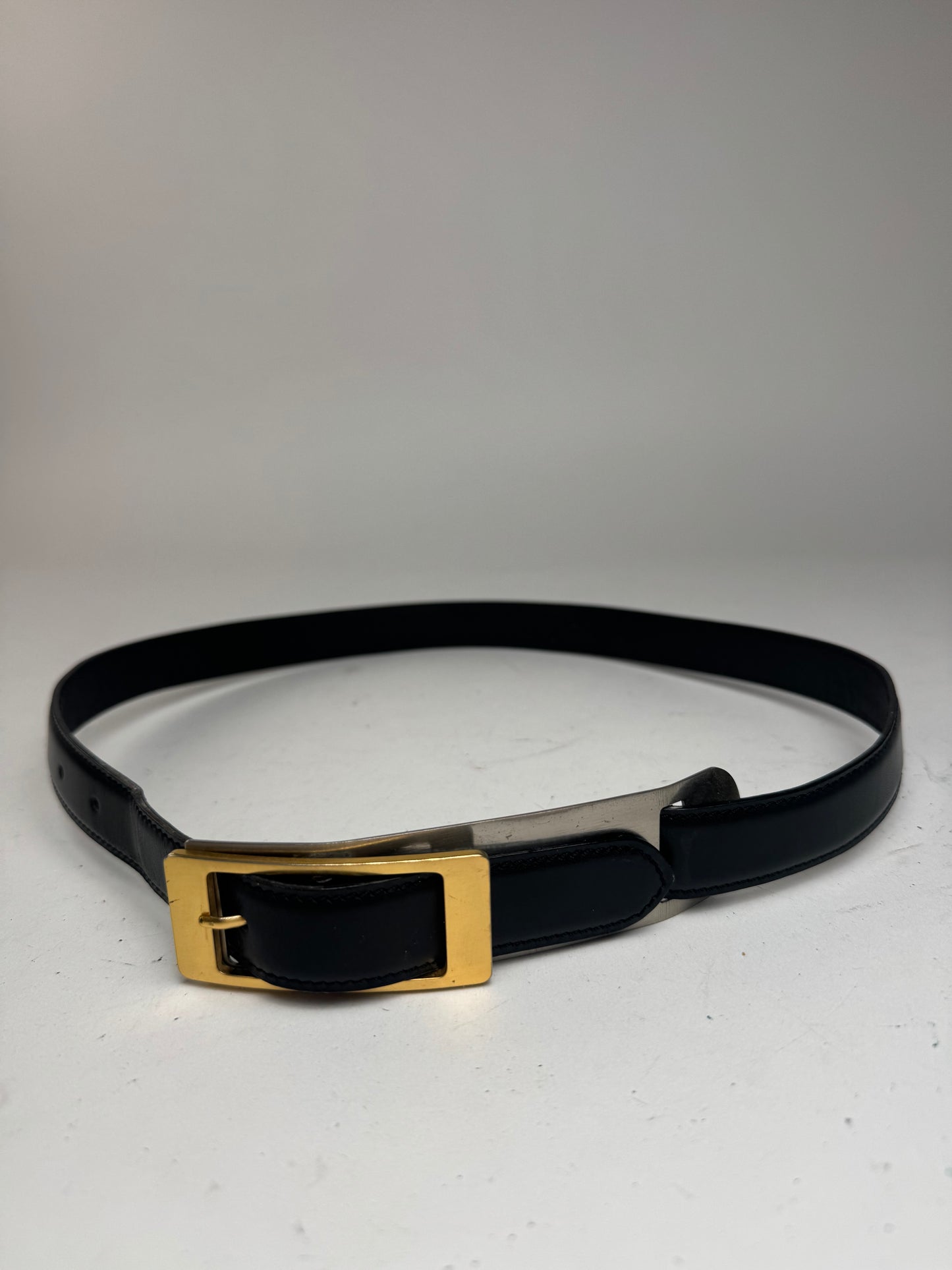 Vintage Gianni Versace Leather Belt black