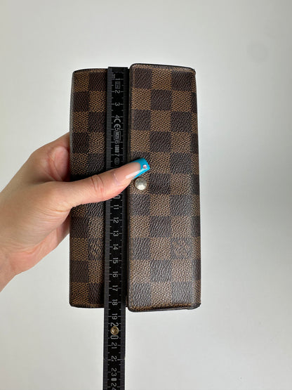 Vintage Louis Vuitton Damier Ebene Canvas Wallet Brown Beige