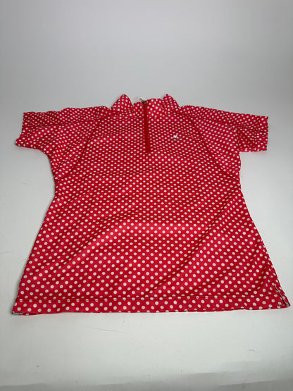 Vintage Courreges Polka Dot Polo Shirt Red White M