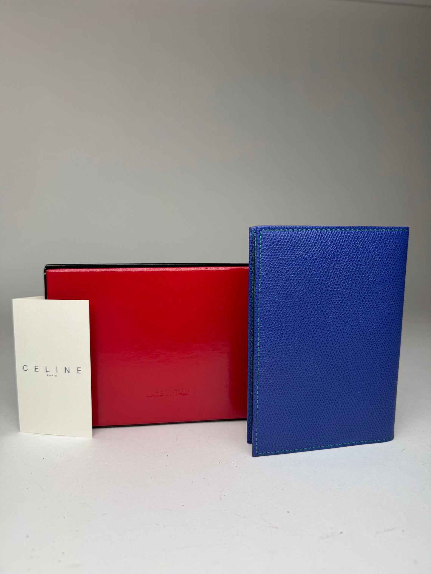 Vintage Celine Paris leather Card Holder / ID holder blue