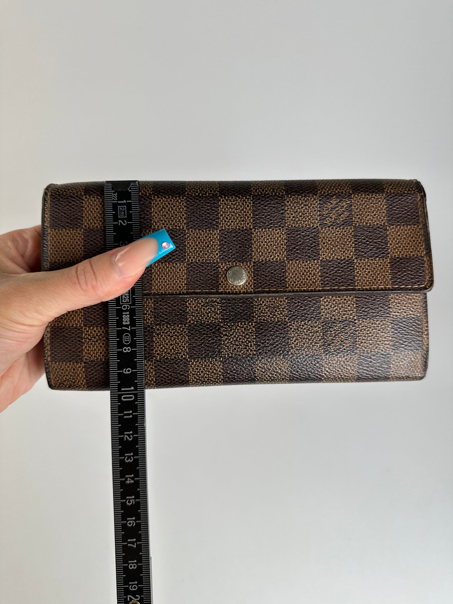 Vintage Louis Vuitton Damier Ebene Canvas Wallet Brown Beige