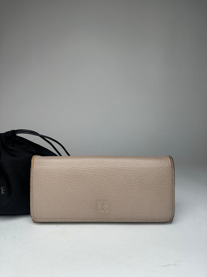 Vintage Loewe Leather Long Wallet Beige