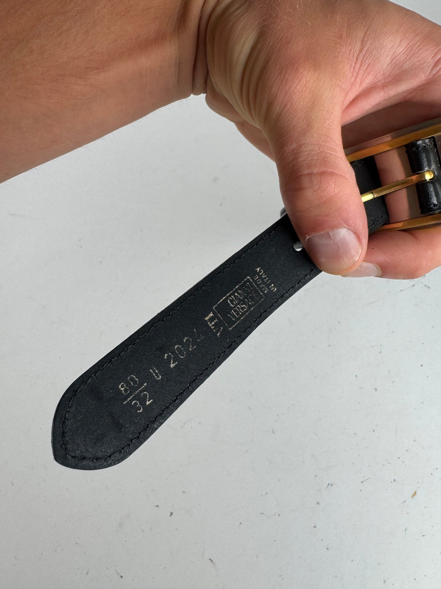 Vintage Gianni Versace Leather Belt black