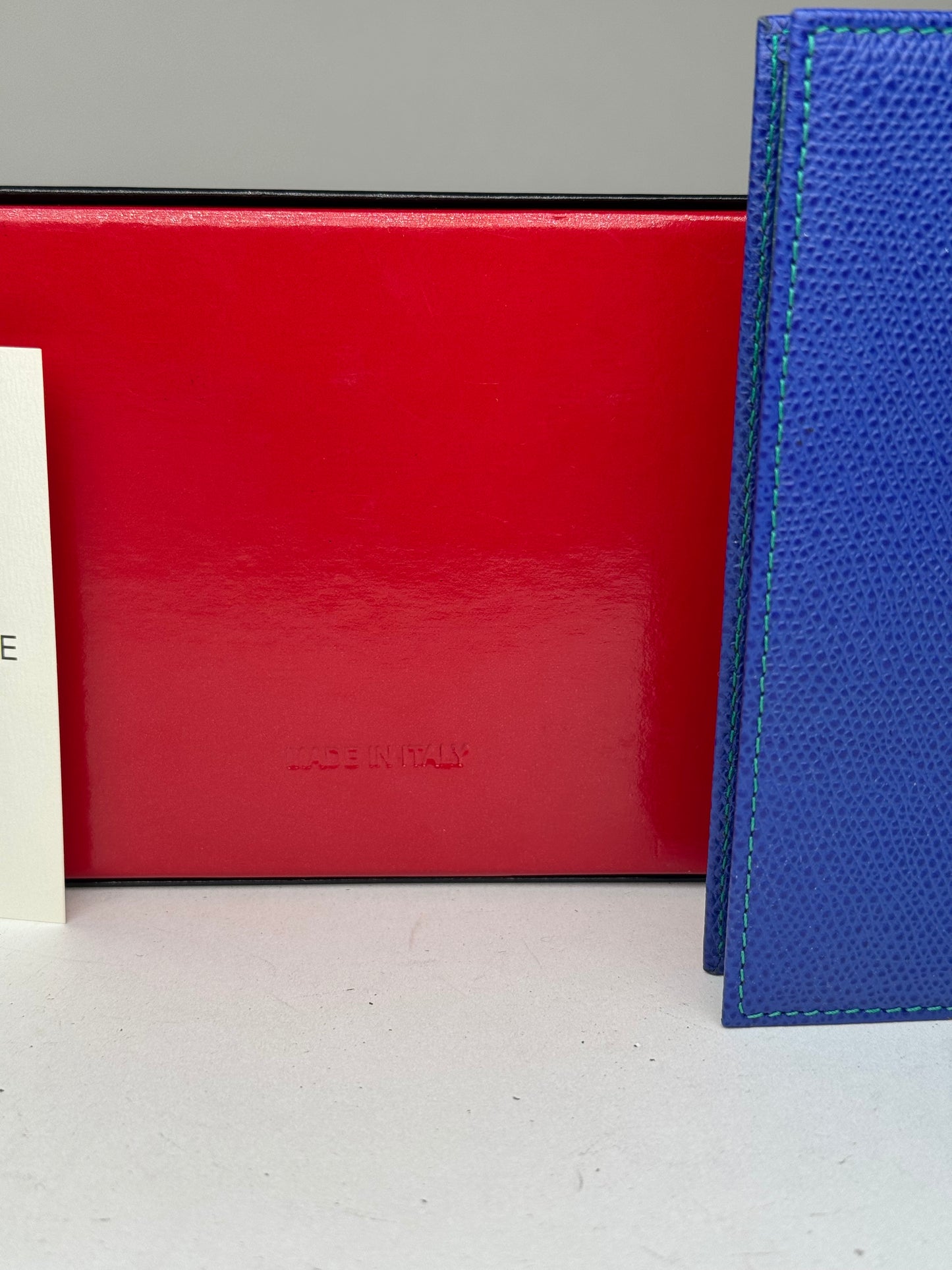 Vintage Celine Paris leather Card Holder / ID holder blue