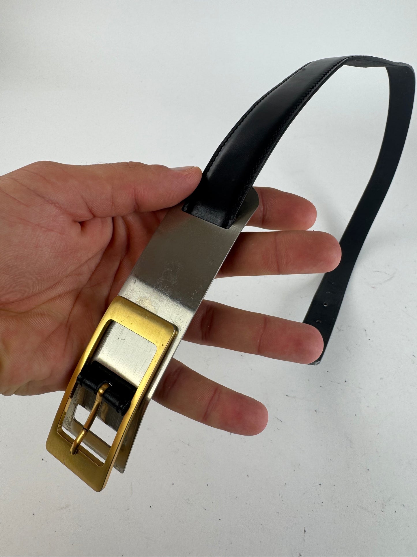 Vintage Gianni Versace Leather Belt black