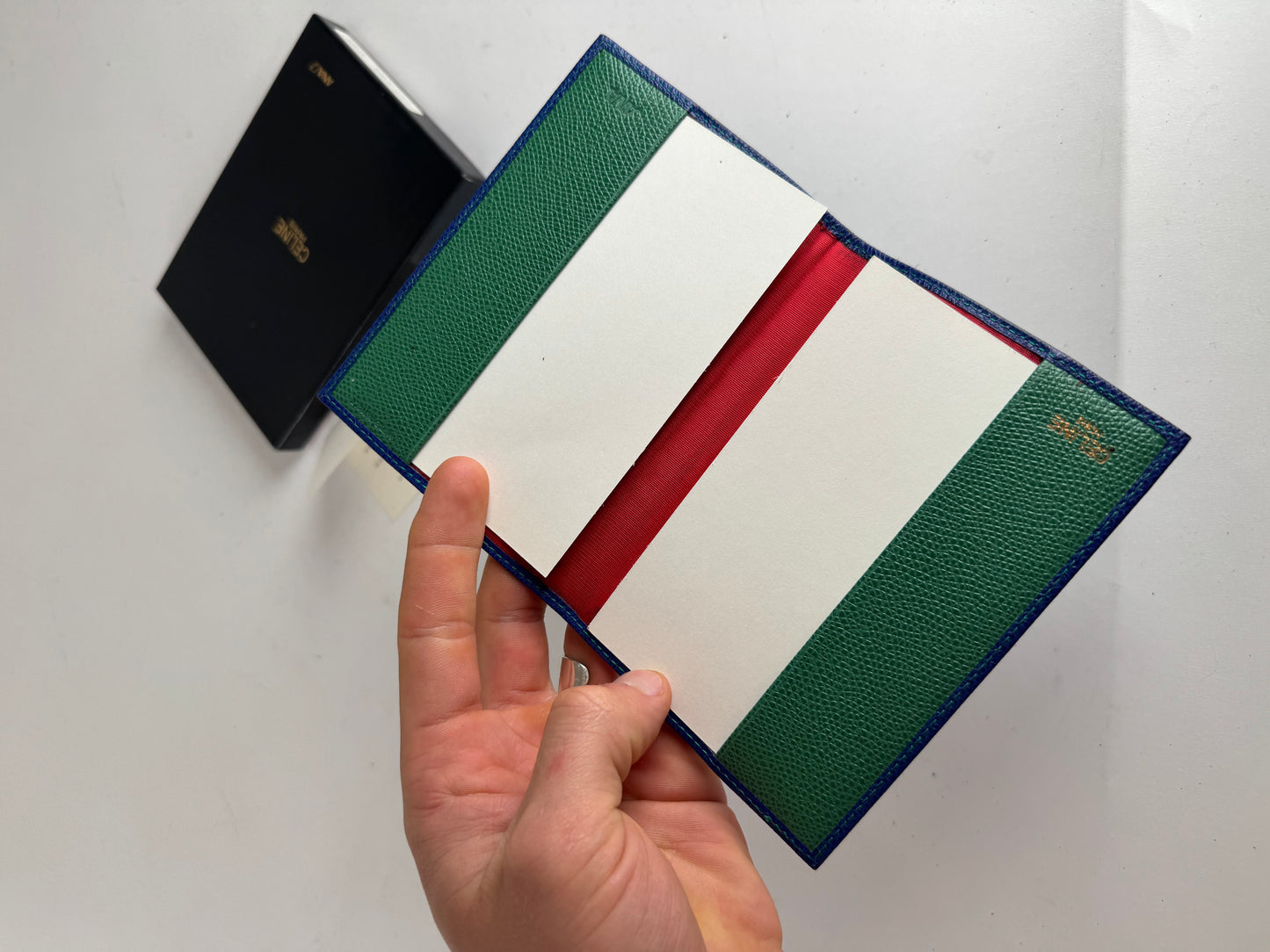 Vintage Celine Paris leather Card Holder / ID holder blue