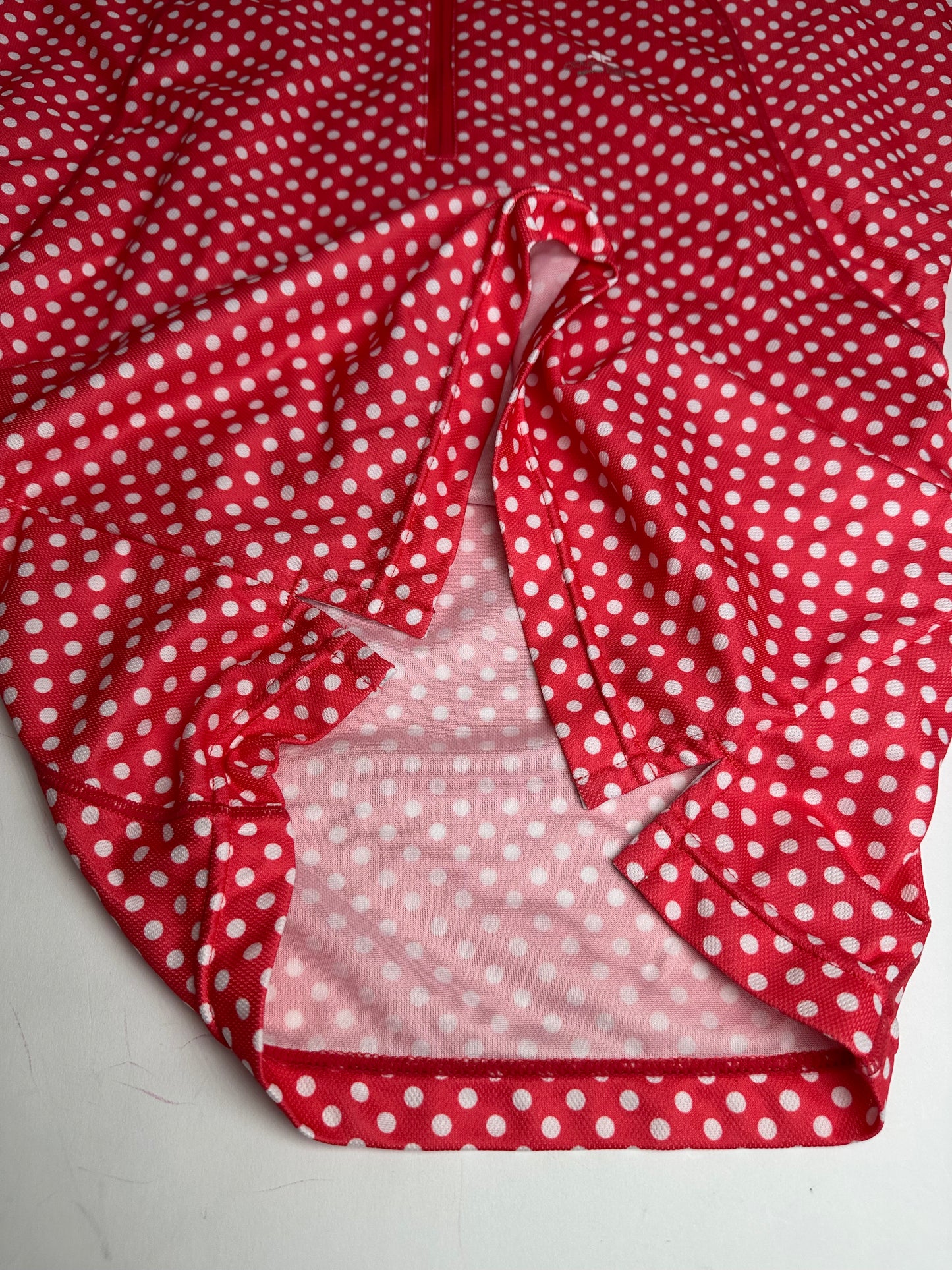 Vintage Courreges Polka Dot Polo Shirt Red White M