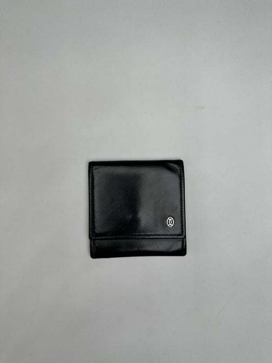 Vintage Cartier Leather Coin Case Black