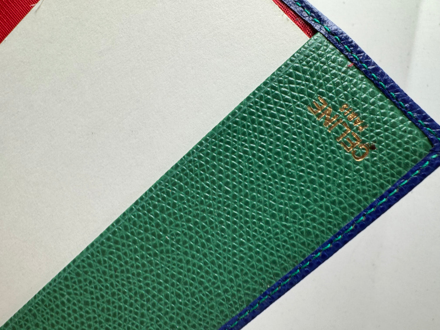 Vintage Celine Paris leather Card Holder / ID holder blue