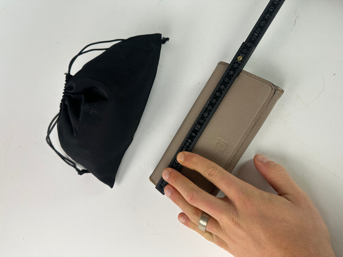 Vintage Loewe Leather Long Wallet Beige