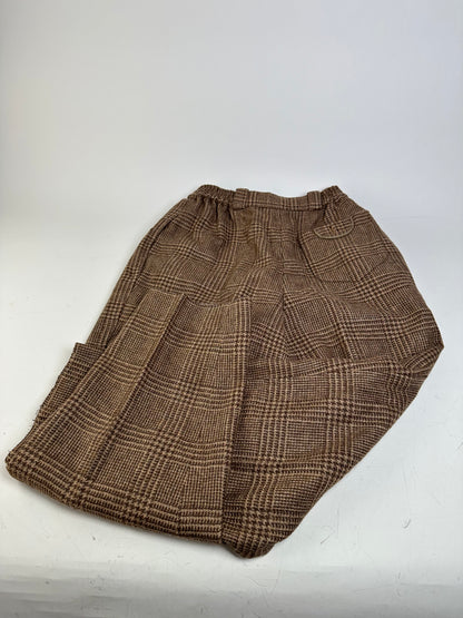 Vintage Dior Checked Wool Blend Pants Brown Beige M