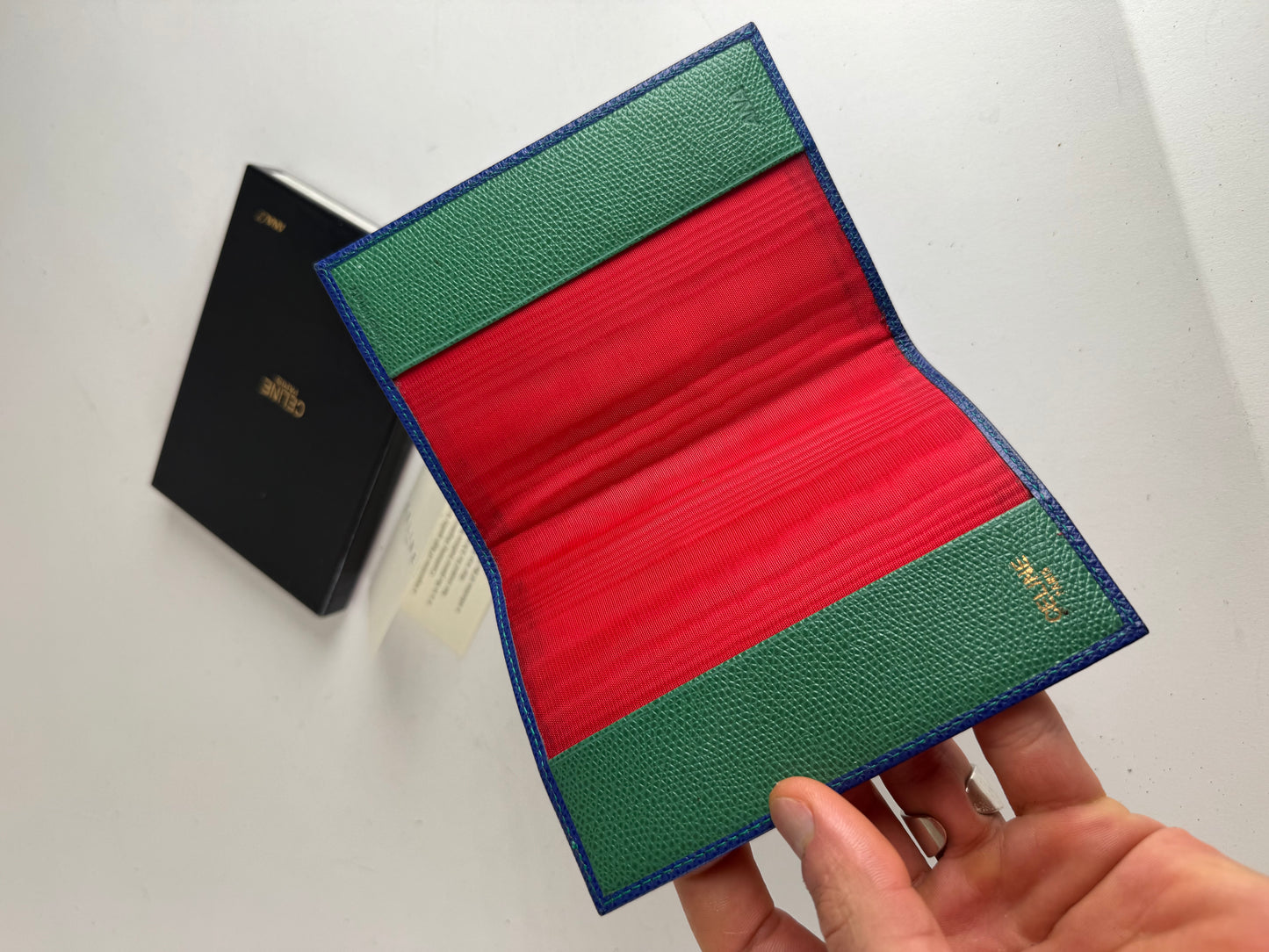 Vintage Celine Paris leather Card Holder / ID holder blue