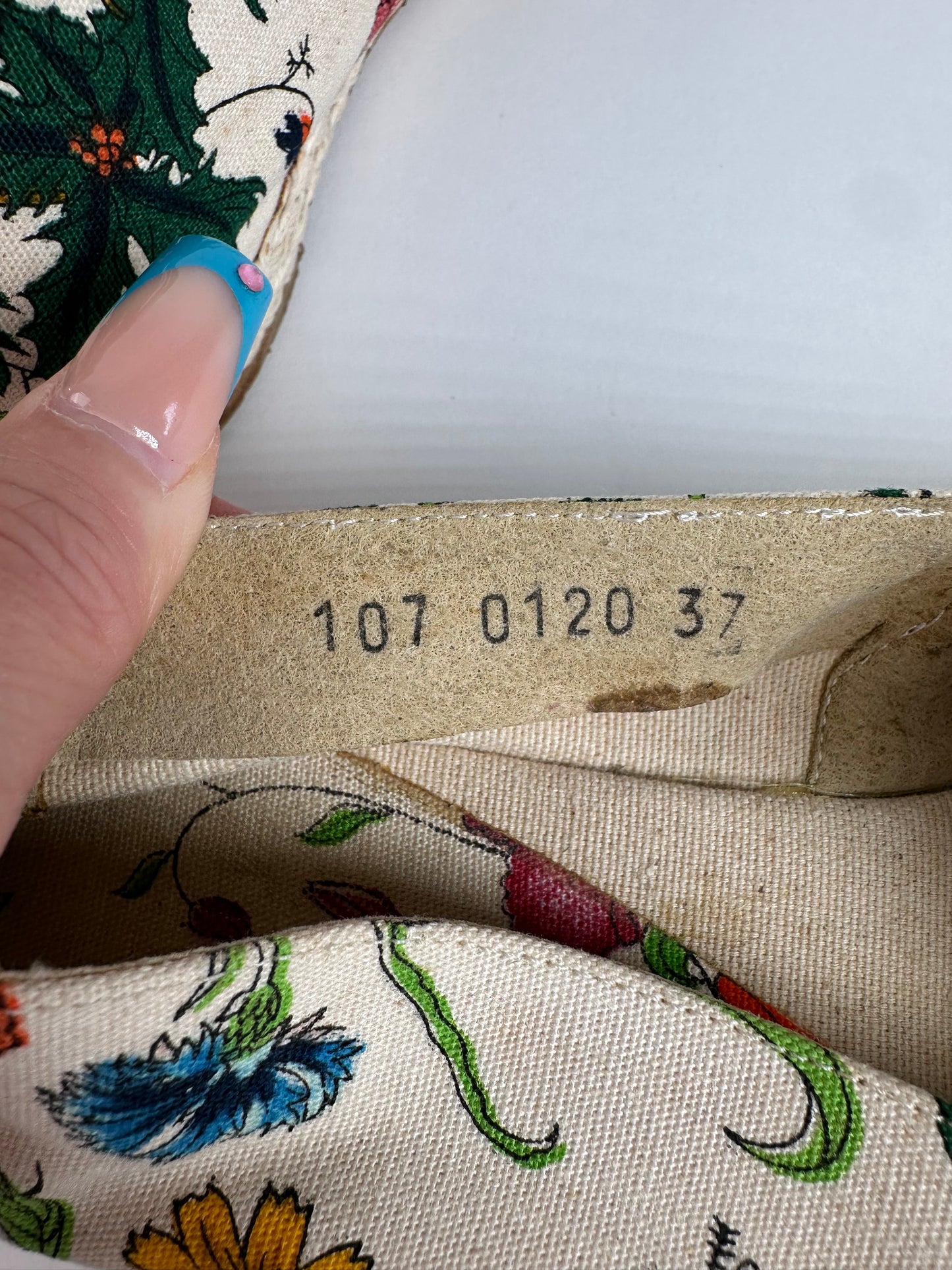 Vintage Gucci Floral Canvas Espadrilles Beige EU37