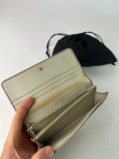 Vintage Loewe Leather Long Wallet Beige