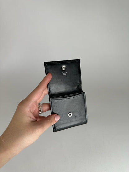 Vintage Cartier Leather Coin Case Black
