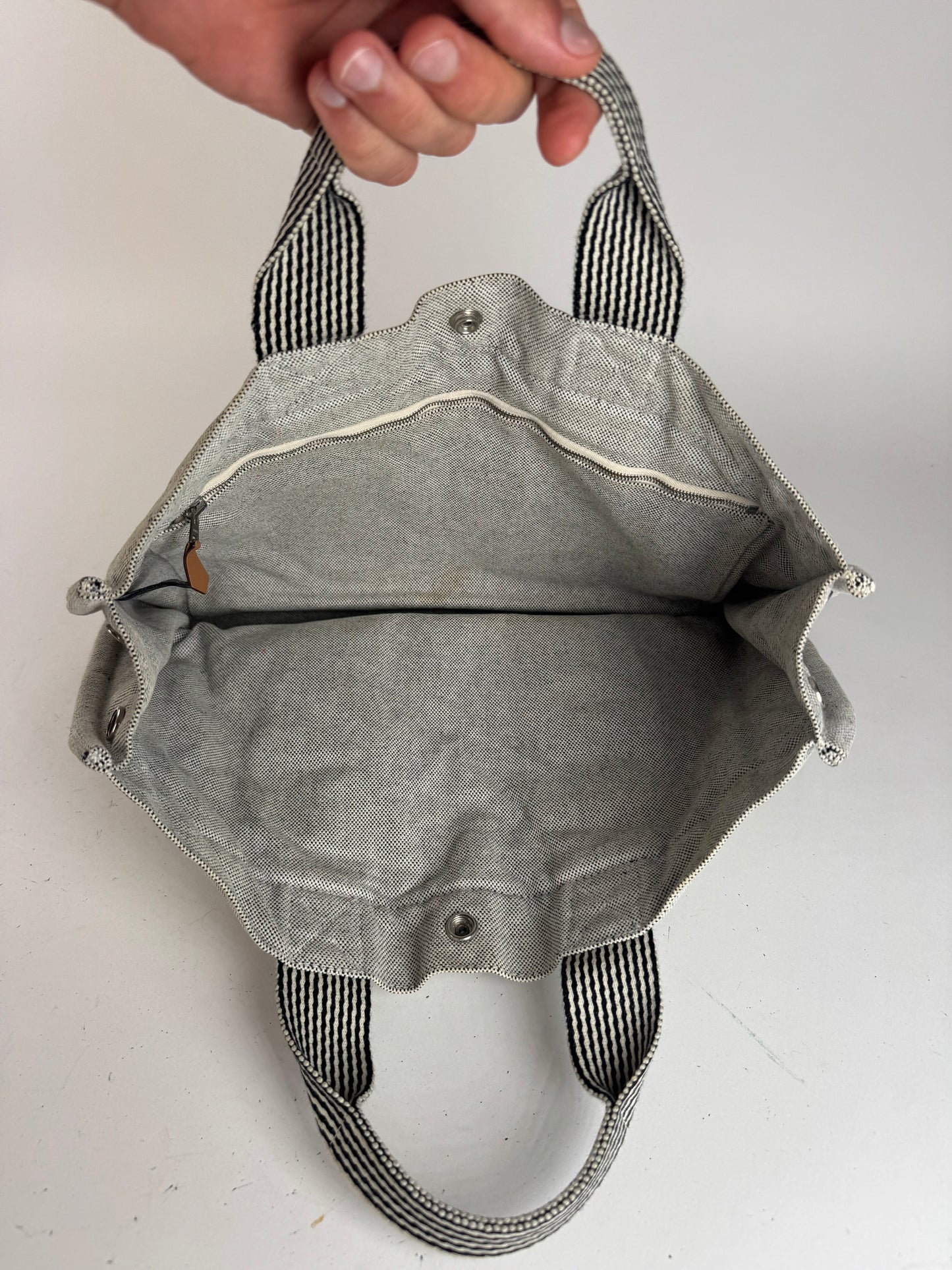 Sac cabas Hermès vintage en coton blanc