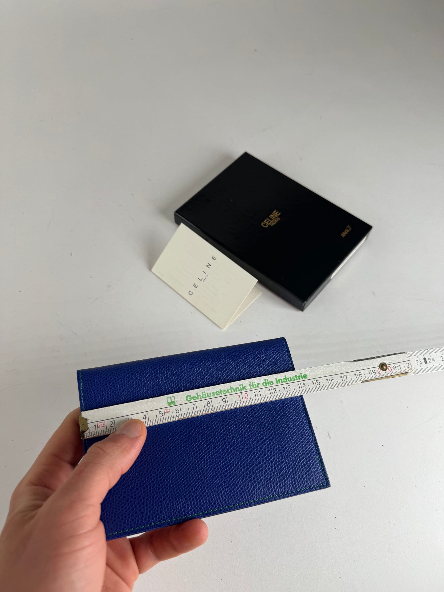 Vintage Celine Paris leather Card Holder / ID holder blue