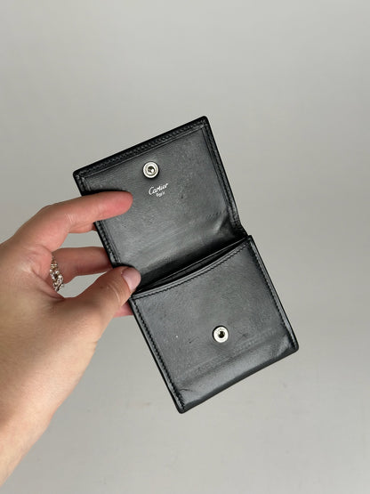 Vintage Cartier Leather Coin Case Black