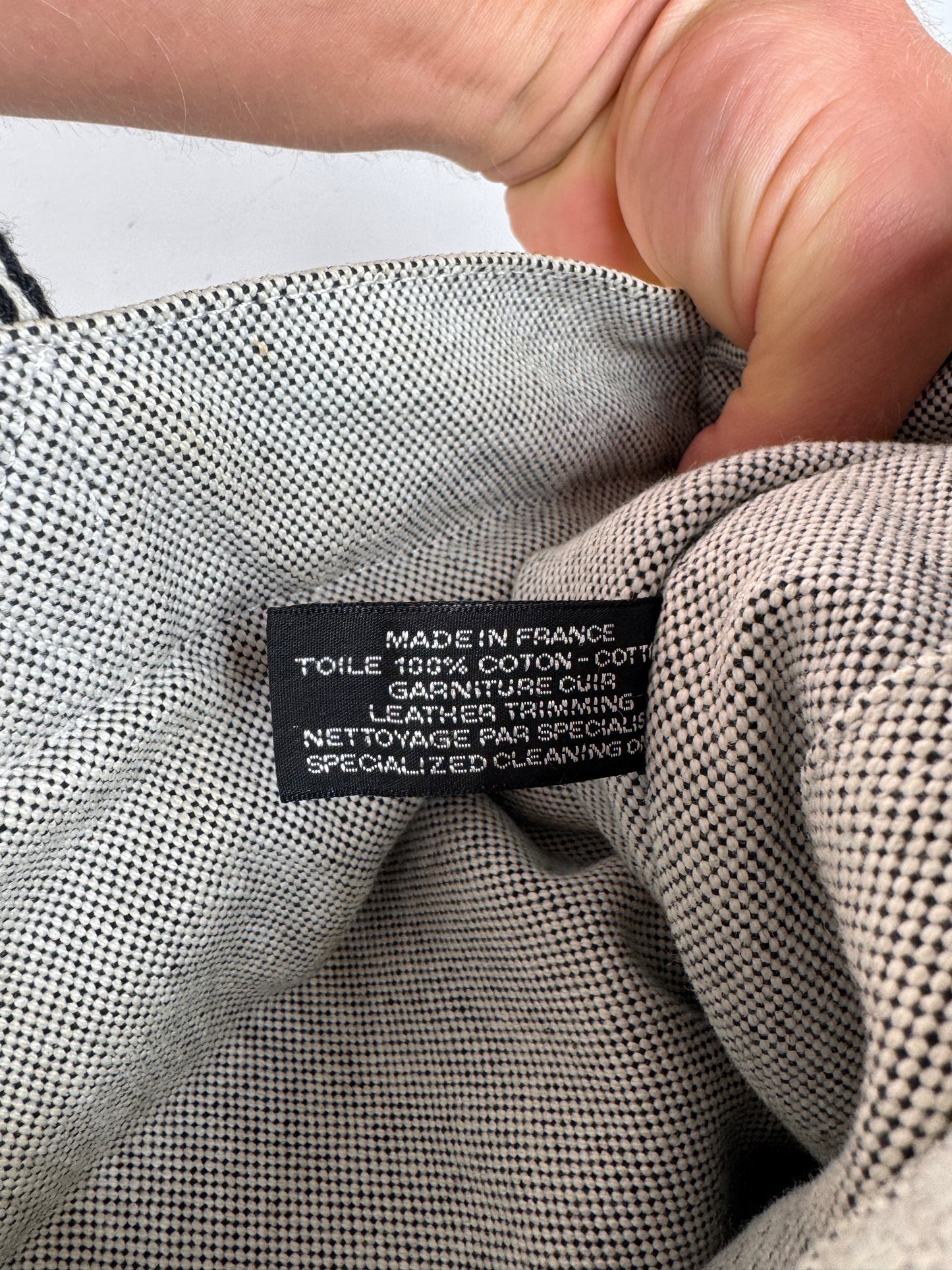 Sac cabas Hermès vintage en coton blanc