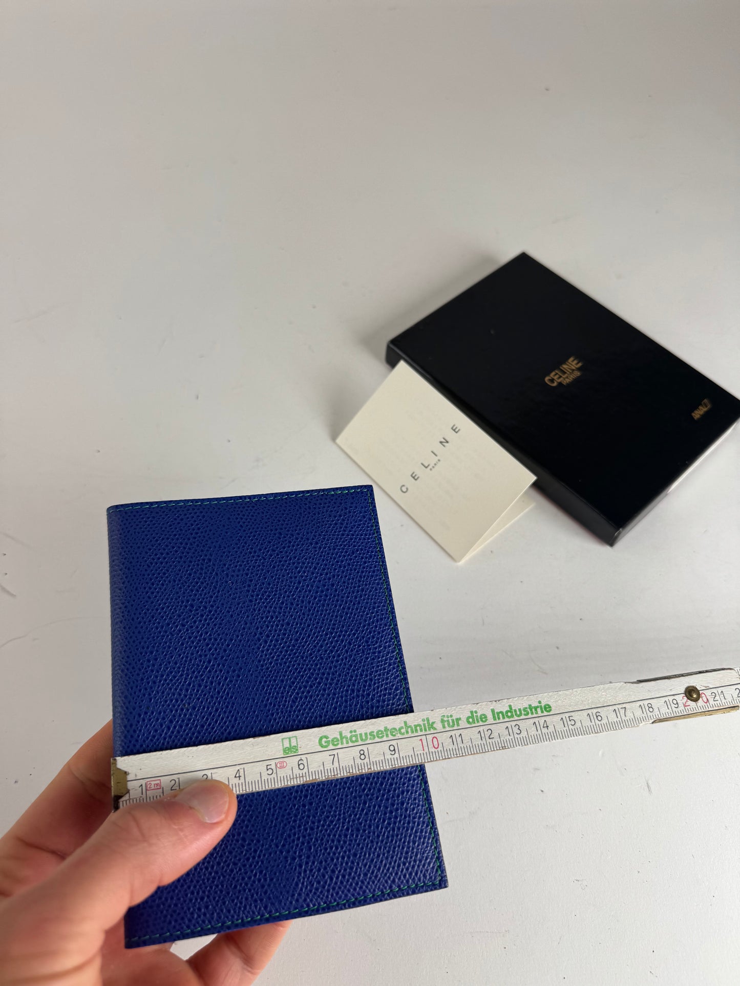 Vintage Celine Paris leather Card Holder / ID holder blue