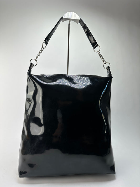 Vintage Comme des Garçons Patent Leather Tote Black Silver