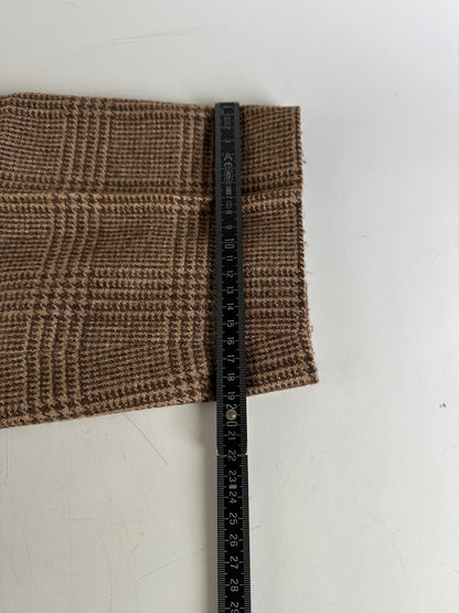 Vintage Dior Checked Wool Blend Pants Brown Beige M