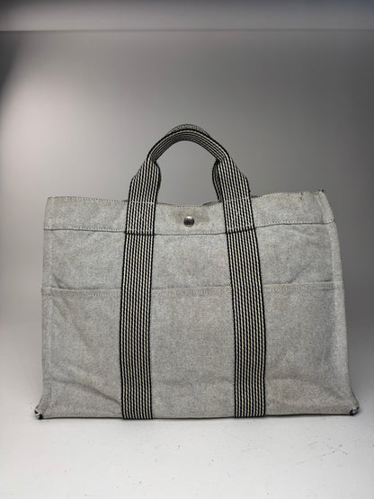 Sac cabas Hermès vintage en coton blanc