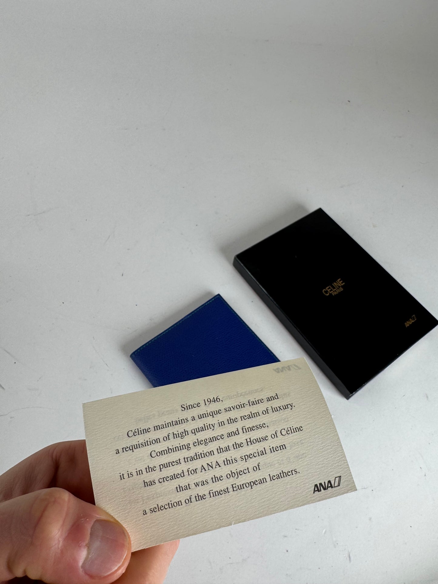 Vintage Celine Paris leather Card Holder / ID holder blue