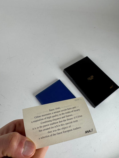 Vintage Celine Paris leather Card Holder / ID holder blue