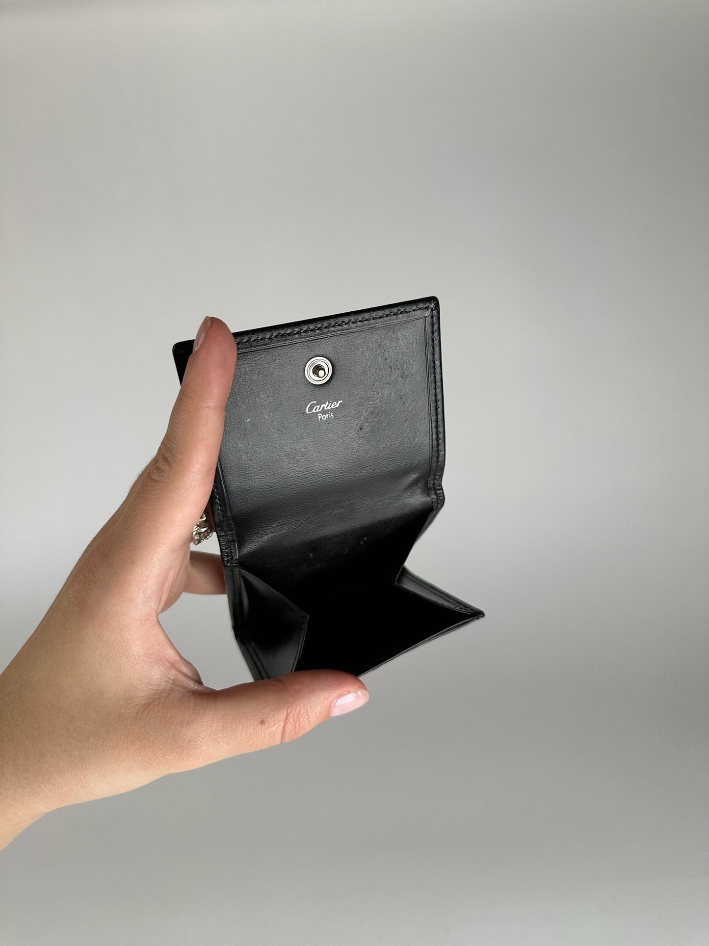 Vintage Cartier Leather Coin Case Black