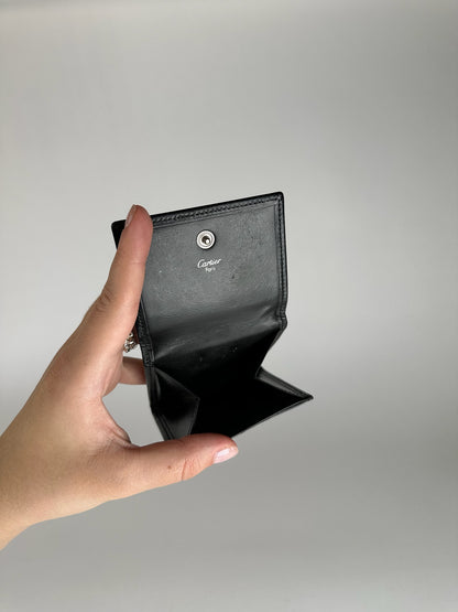 Vintage Cartier Leather Coin Case Black